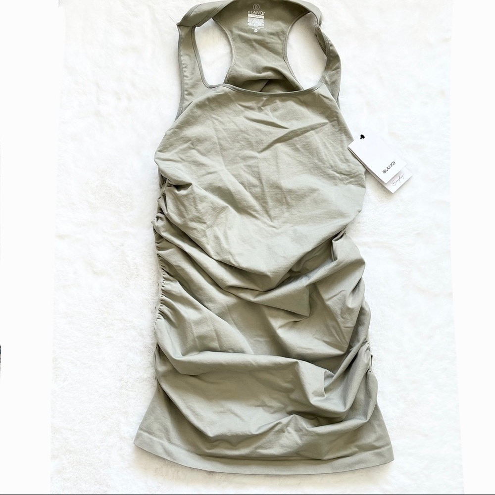 BLANQI NWT Everyday Maternity Racerback Tank Dress In Sage Green Size M/L - Picture 2 of 8